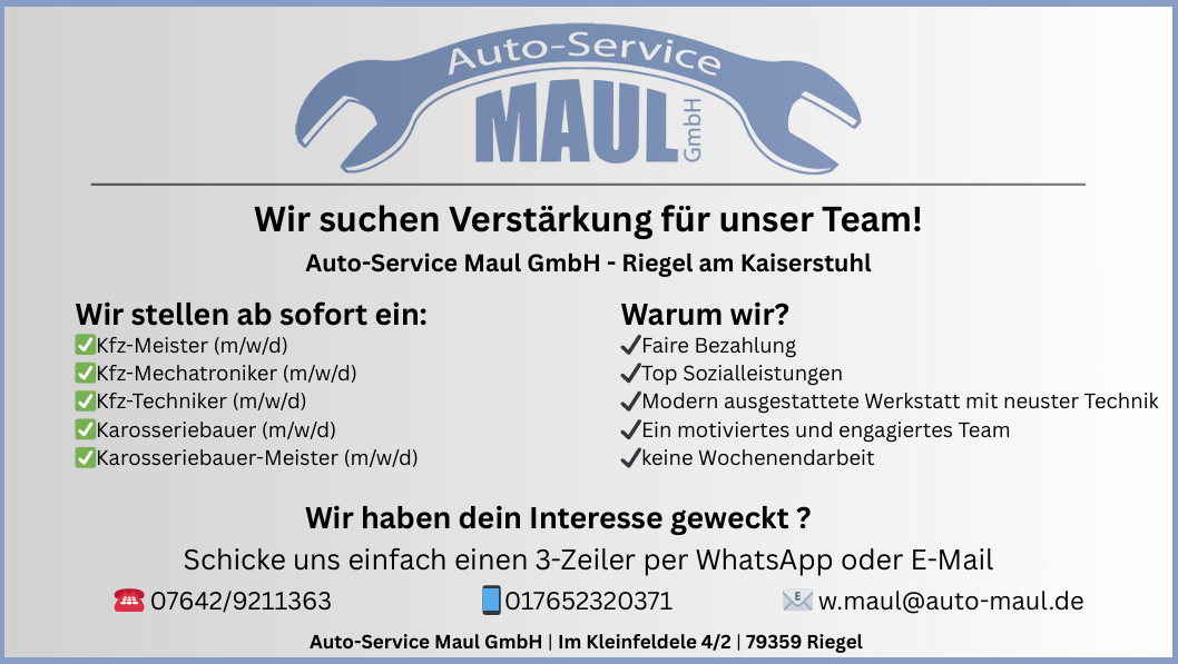 Kfz-Service Maul sucht Verstärkung Bild für Kfz-Service Maul sucht Verstärkung